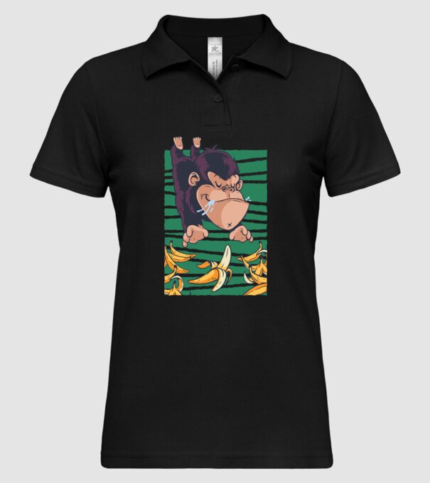 Gorilă Banană model negru pe tricou