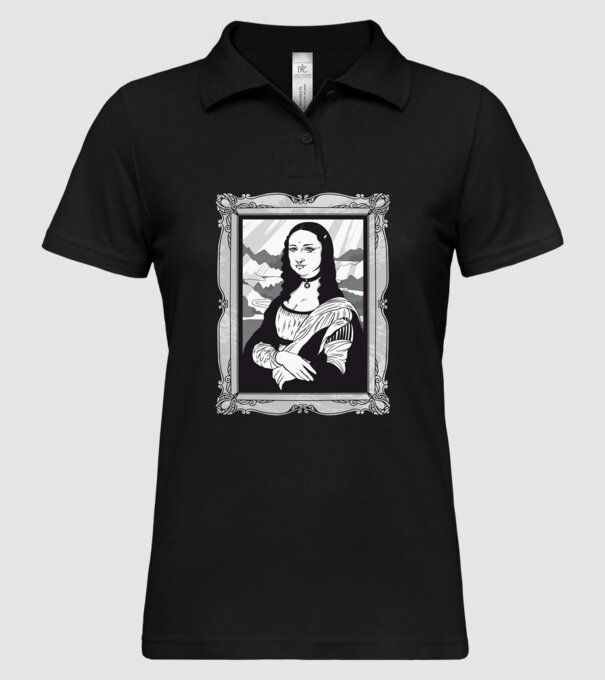 Mona Lisa gotică model negru pe tricou