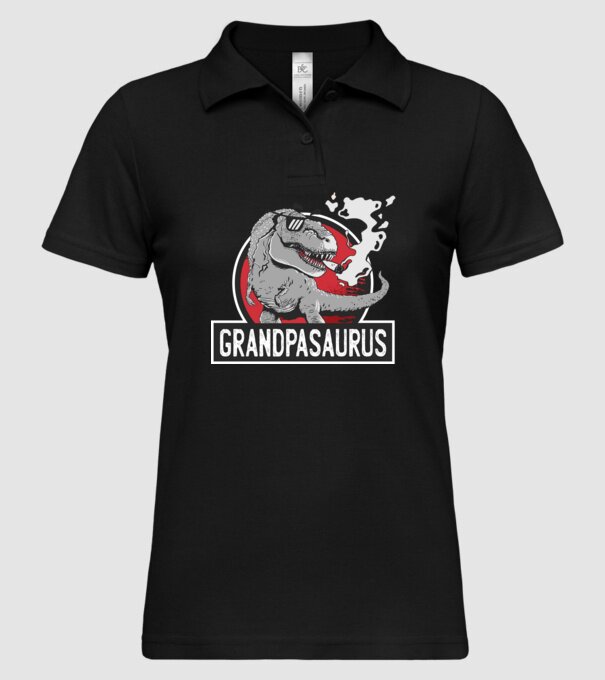 Grandpasaurus T-rex model negru pe tricou