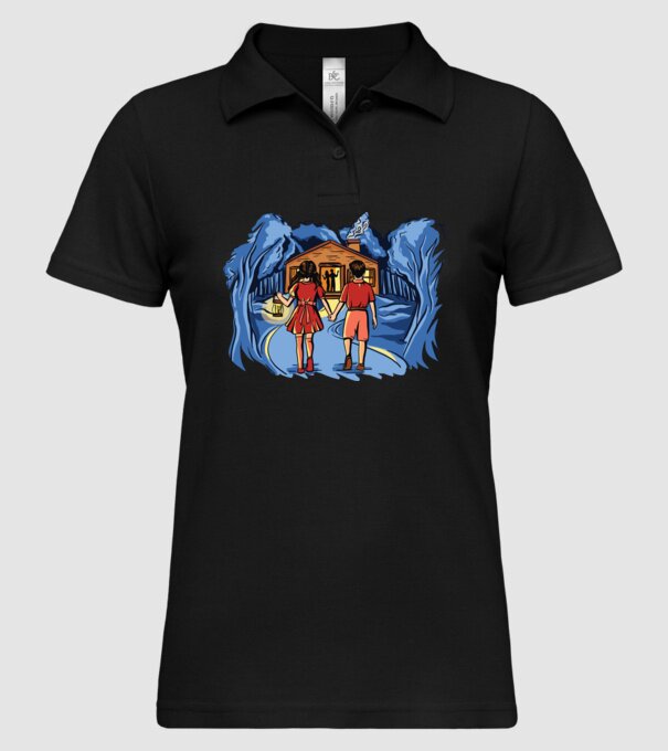 Copii în pădure Poveste model negru pe tricou