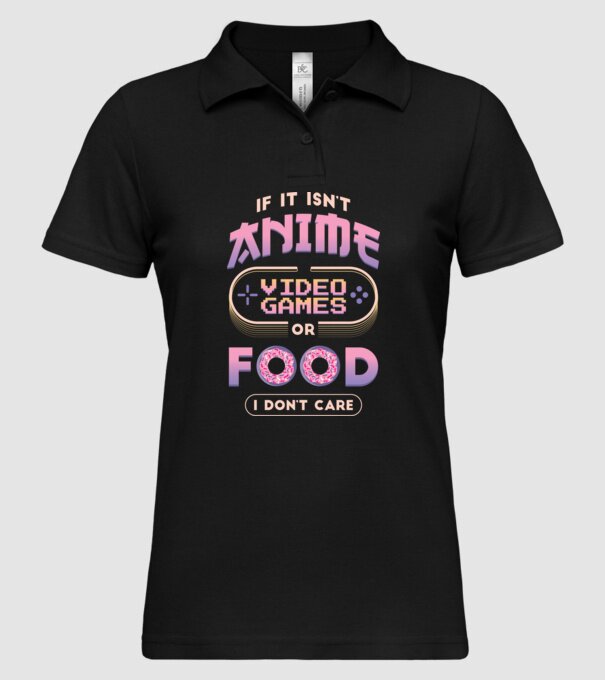 Dacă nu e vorba de anime, joc video sau mâncare, nu-mi pasă model negru pe tricou