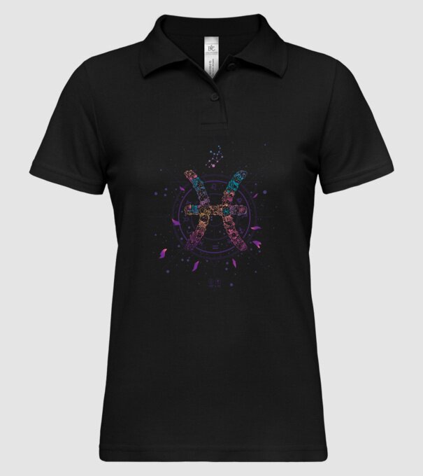 Pisces Zodiac model negru pe tricou