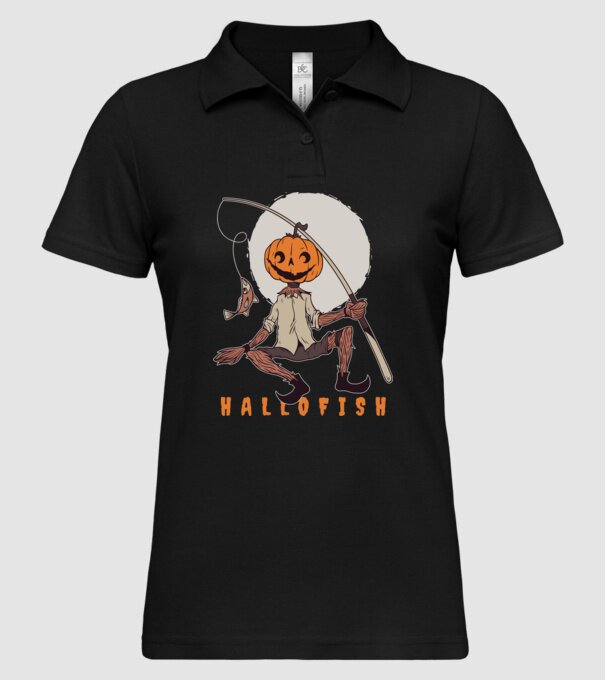 Hallofish - Pescar Halloween model negru pe tricou
