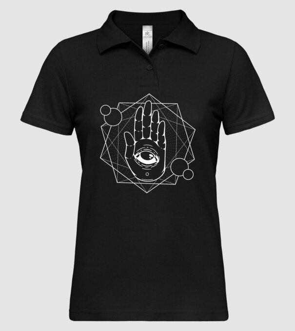 Mână Hamsa - Mâna lui Dumnezeu model negru pe tricou