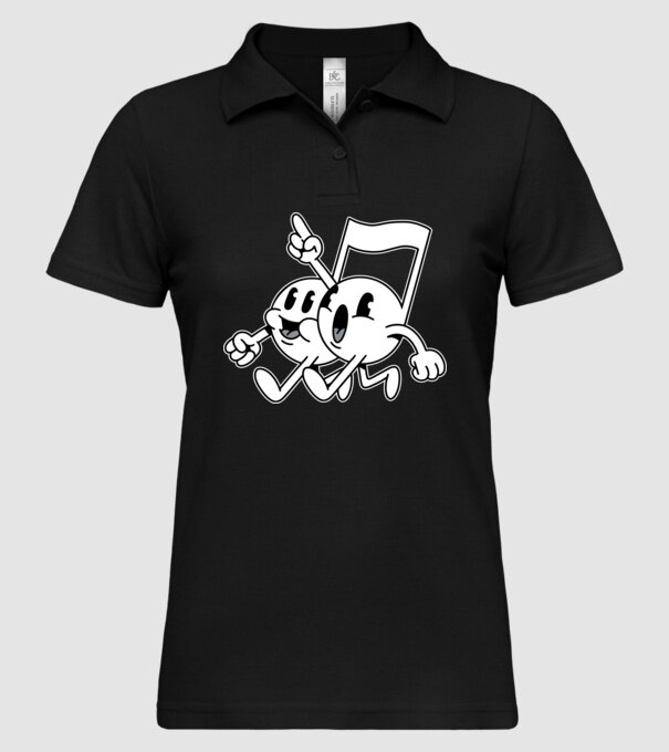 Note muzicale model negru pe tricou