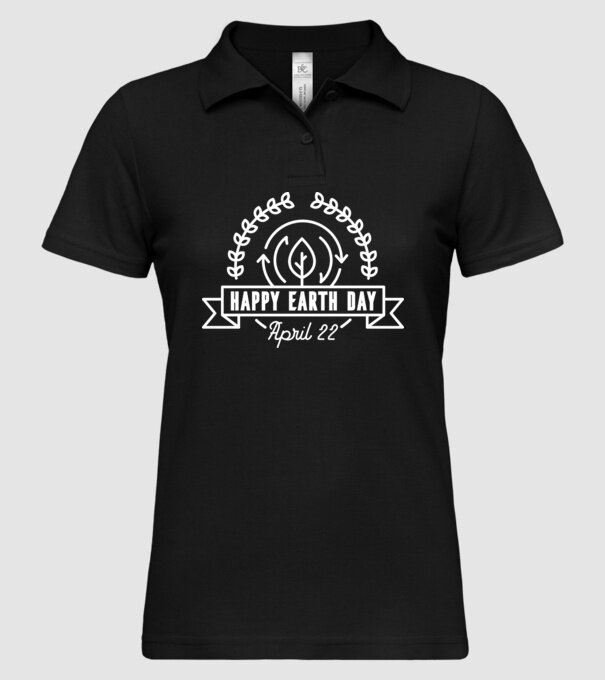 Happy Earth Day - Ziua Pământului model negru pe tricou