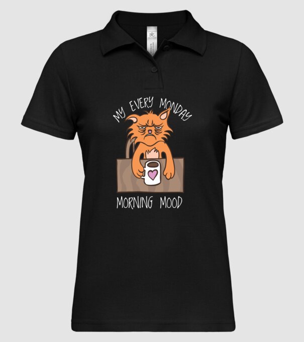 Starea mea de spirit de luni model negru pe tricou