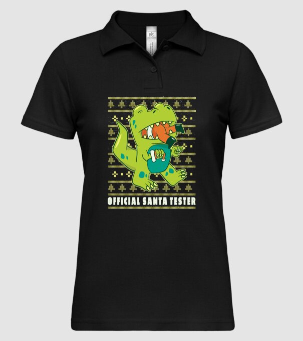 Tester oficial Moș Crăciun model negru pe tricou