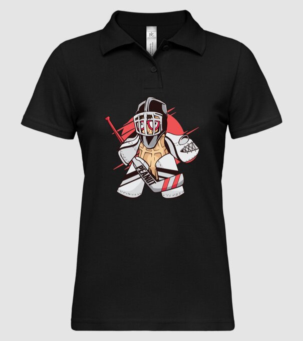 Portar Hochei Alună model negru pe tricou