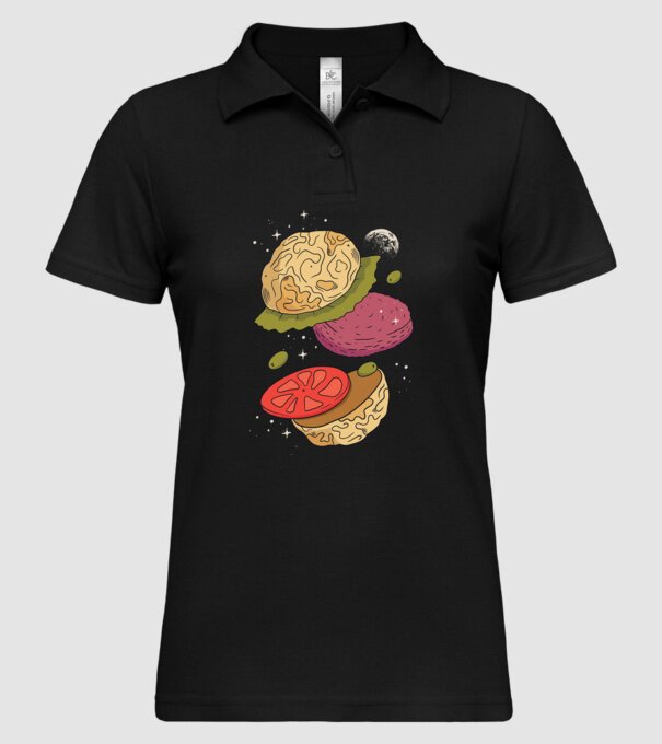 Burger lună model negru pe tricou