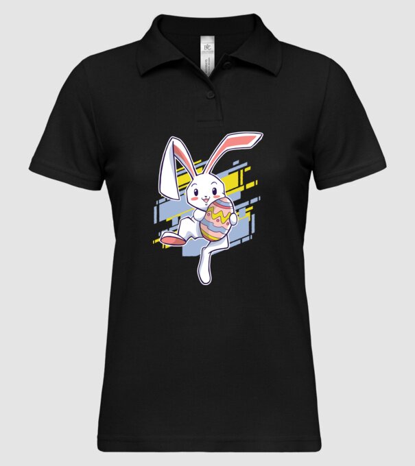 Iepuraș de Paște model negru pe tricou