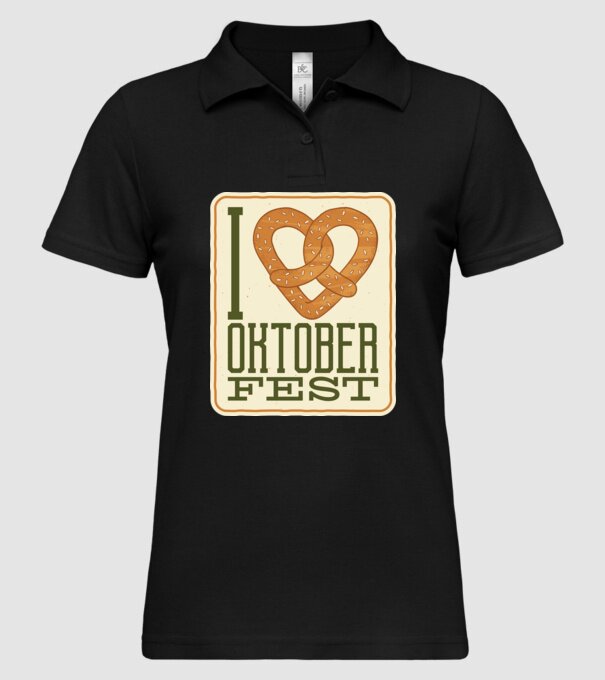 I Love Oktoberfest model negru pe tricou
