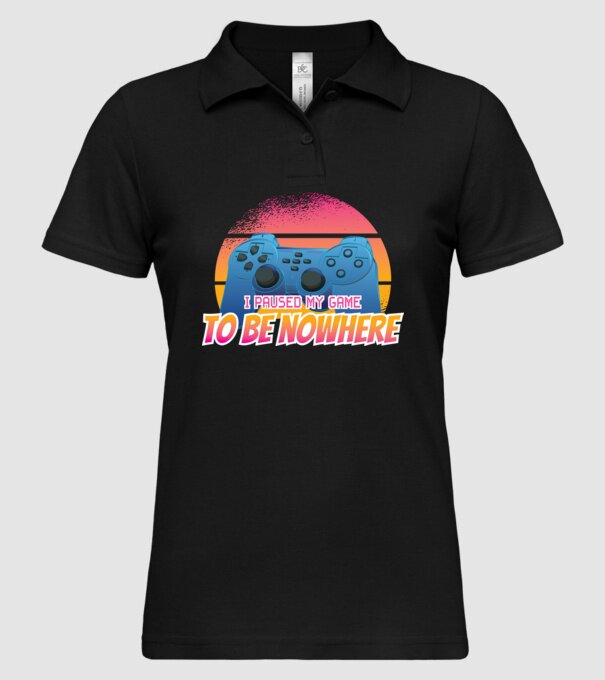 I paused my game to be nowhere model negru pe tricou