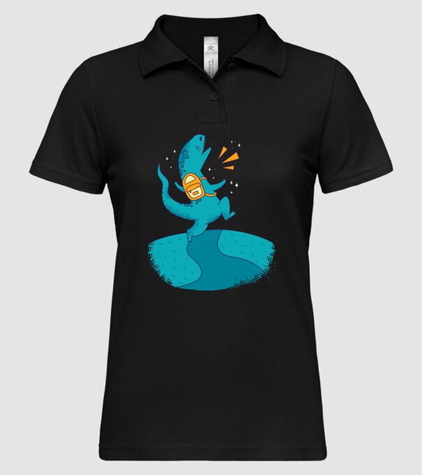 Dinozaur școlar model negru pe tricou