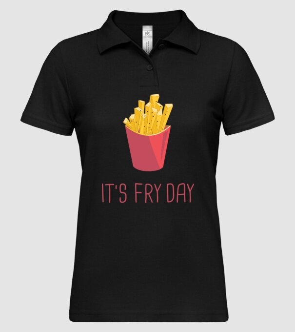 'It''s Fry Day' model negru pe tricou