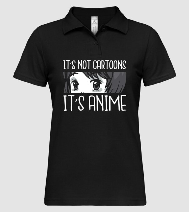 'It''s not cartoons it''s anime' model negru pe tricou