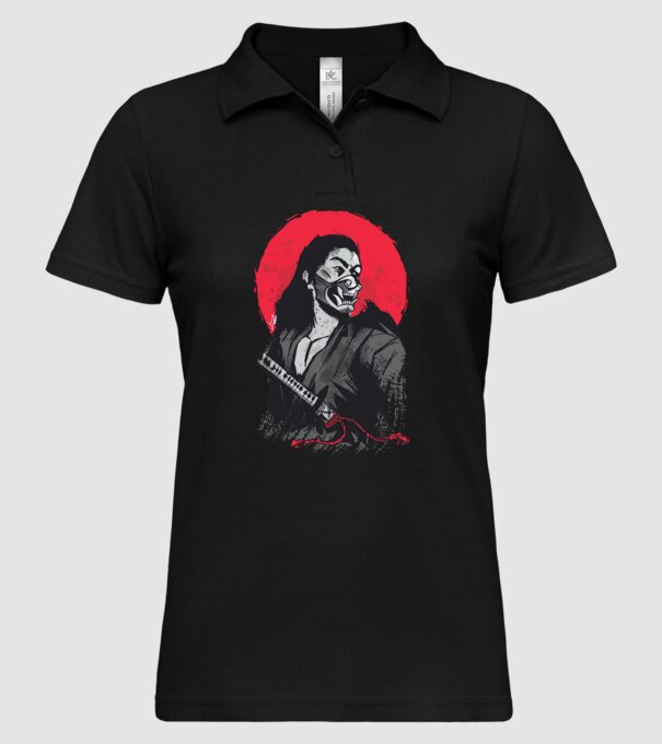 Războinic japonez model negru pe tricou