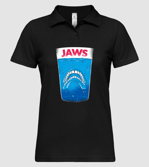 Jaws dinți tricou parodie model negru pe tricou