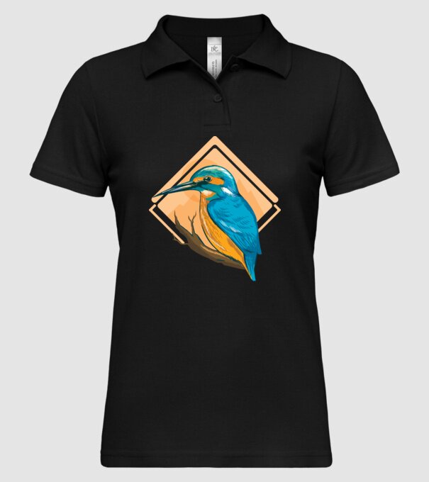 Pescăruș albastru model negru pe tricou