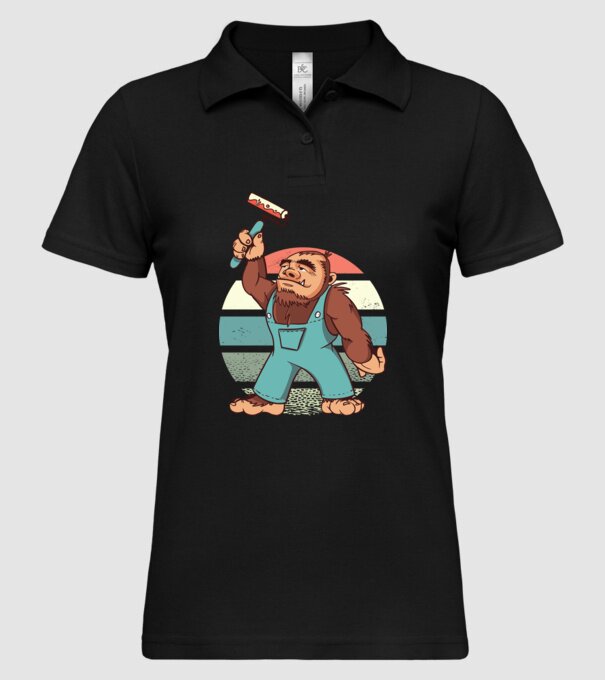Zugrav Yeti model negru pe tricou
