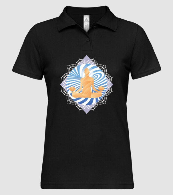 Meditație yoga model negru pe tricou