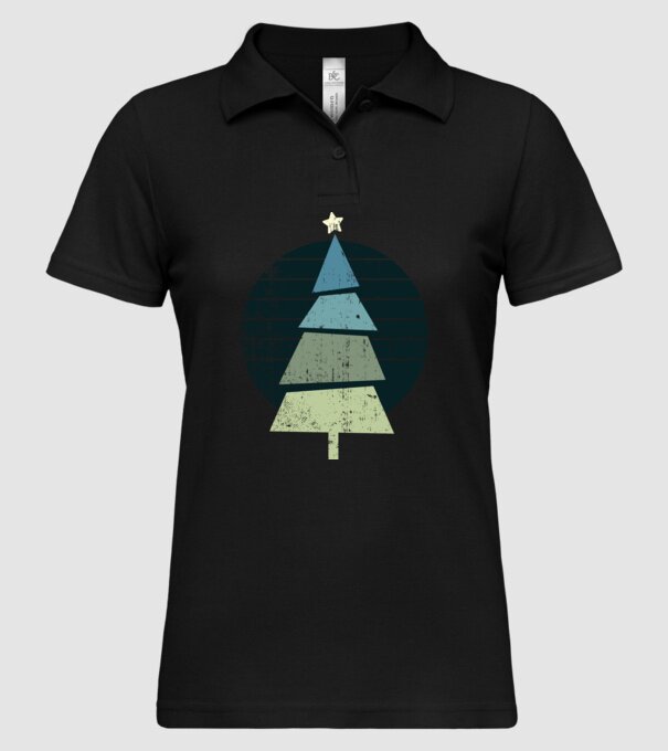 Pom de Crăciun model negru pe tricou