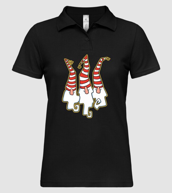 Elfi de Crăciun model negru pe tricou