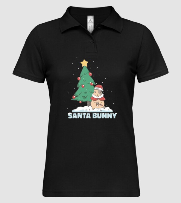 Iepuraș de Crăciun model negru pe tricou