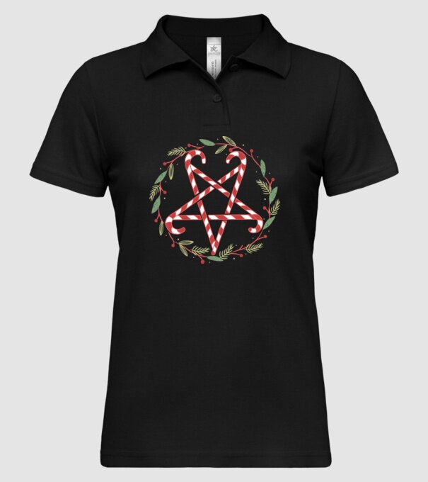 Pentagrama de Crăciun model negru pe tricou