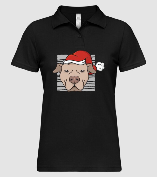 Pitbull de Crăciun model negru pe tricou