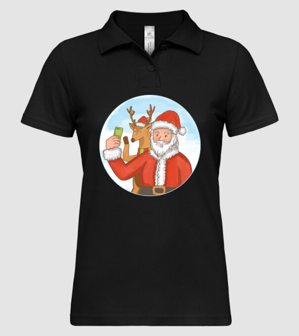Selfie de Crăciun model negru pe tricou