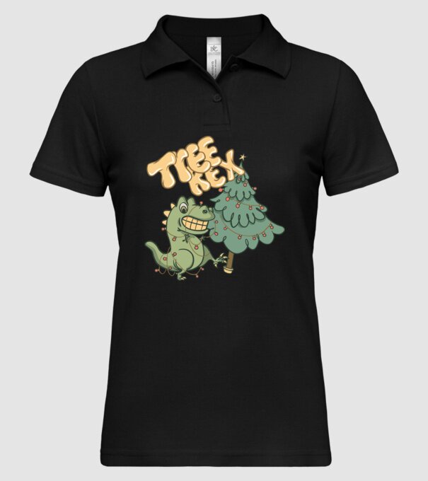 T-rex de Crăciun model negru pe tricou