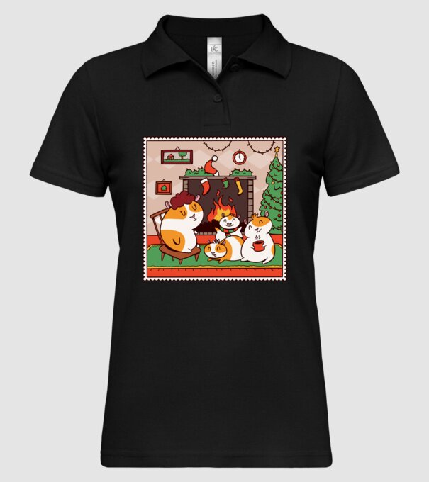 Porcușori de Guineea de Crăciun model negru pe tricou
