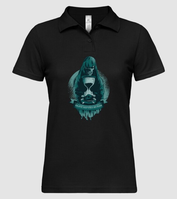 Om cu coasă (Moartea?) model negru pe tricou