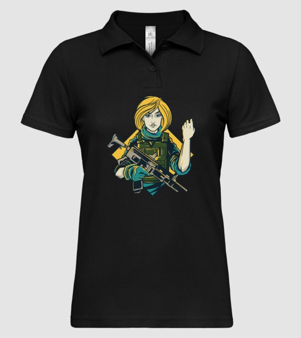 Fată Soldat model negru pe tricou
