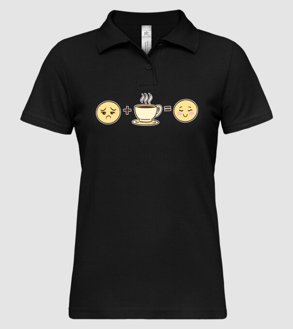 Cafea Fericire model negru pe tricou
