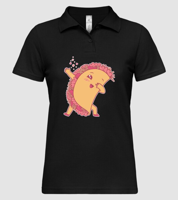 Kawaii Taco DAB model negru pe tricou