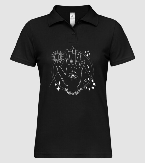 Mână Ochi atotvăzător model negru pe tricou
