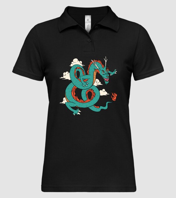 Dragon Chinez model negru pe tricou
