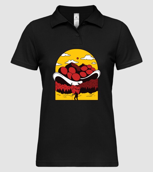 Excursie în munți model negru pe tricou