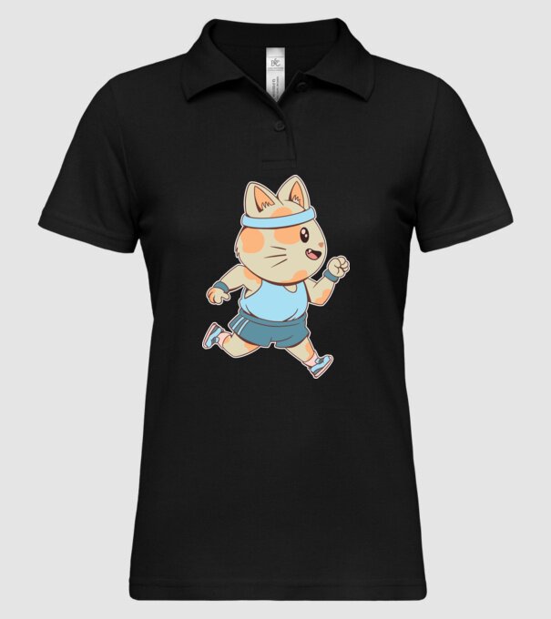 Pisică Jogging model negru pe tricou