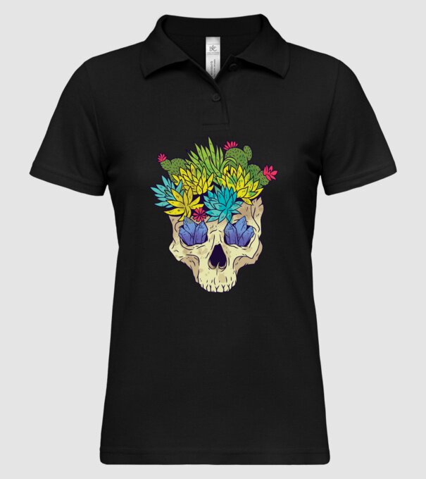 Craniu Cactuși model negru pe tricou