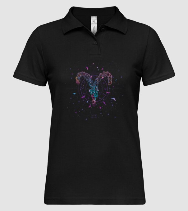 Aries Zodiac model negru pe tricou
