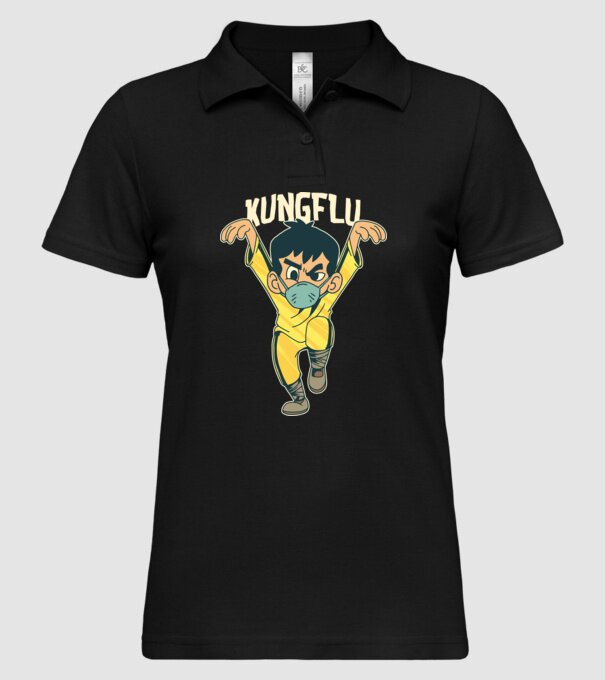 Kung Flu Coronavirus Karate model negru pe tricou