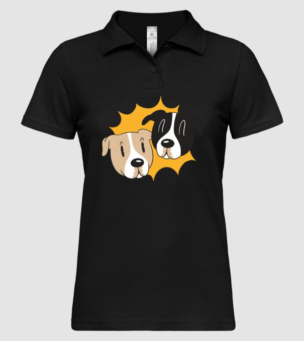 Capete de câini model negru pe tricou