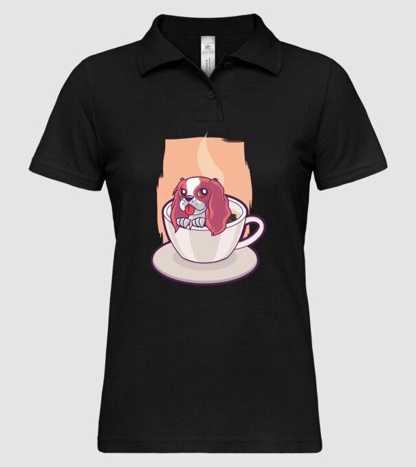 Cafea câine model negru pe tricou