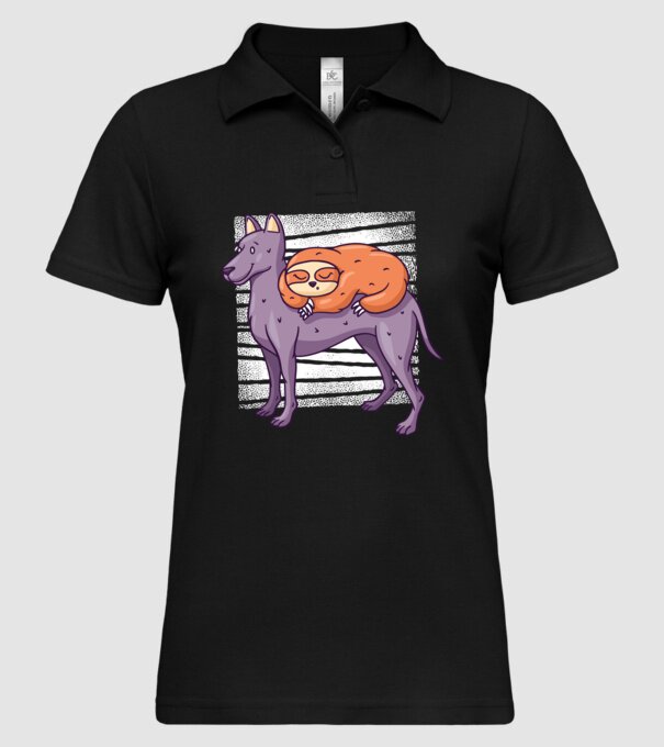 Leneș pe câine model negru pe tricou