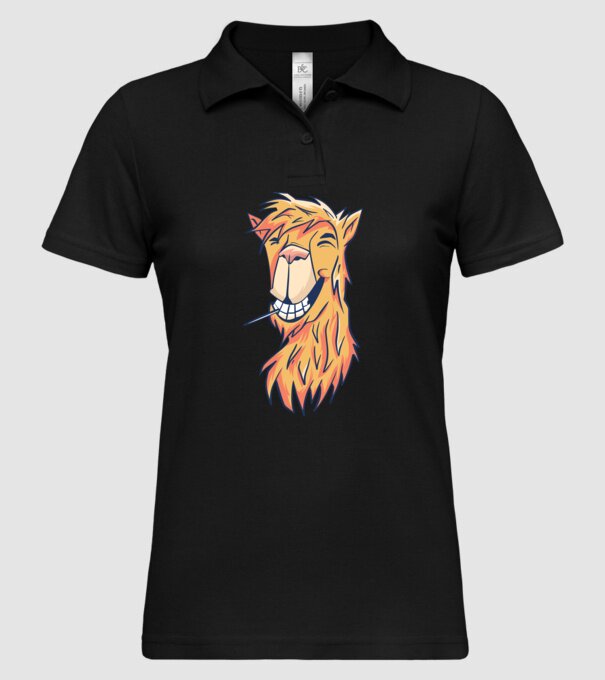Cap de Lama model negru pe tricou