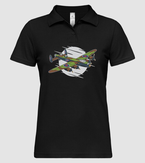 Avion bombardier Lancaster model negru pe tricou