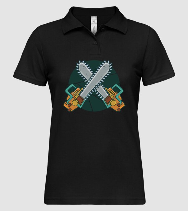 Drujbă tăietor de lemne model negru pe tricou